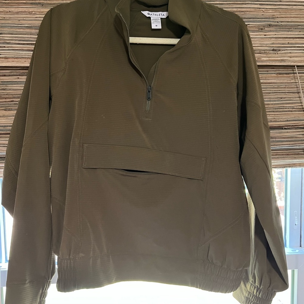 Athleta Olive Zip-Up Sweater